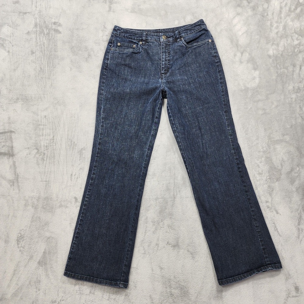 Vintage Talbots Jeans Womens 6 PETITES Blue Mid Rise Straight Leg Stretch Denim